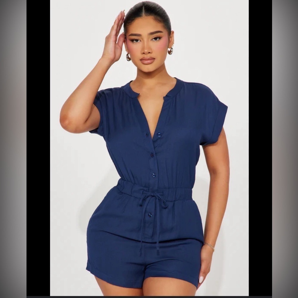 Copper Key Midnight Blue Button-Up Top - Picture 2 of 11
